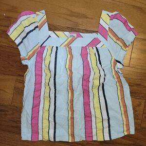 J. Crew Multicolor Striped Blouse XS NWT